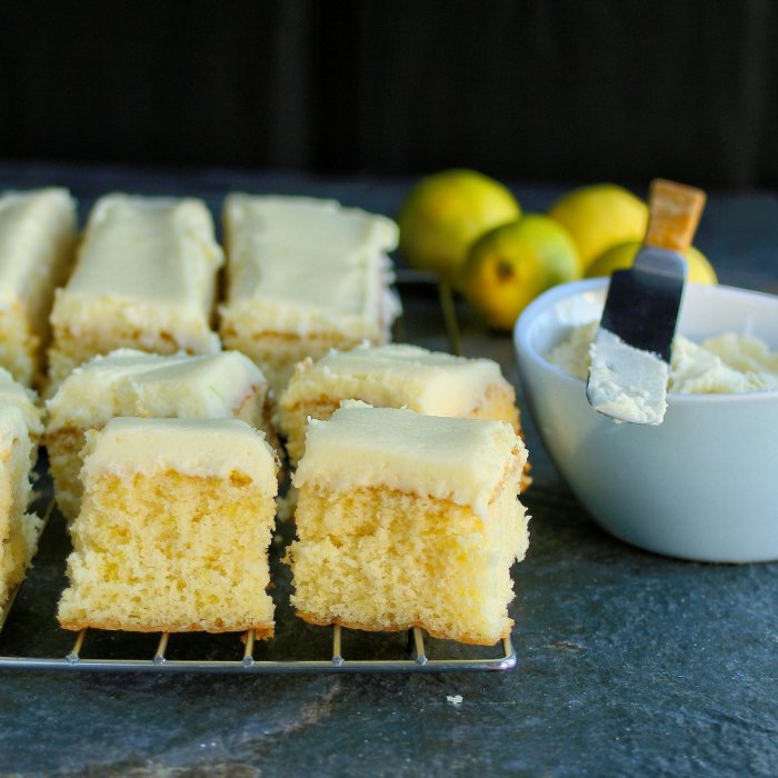Delicious lemon cake squares. 