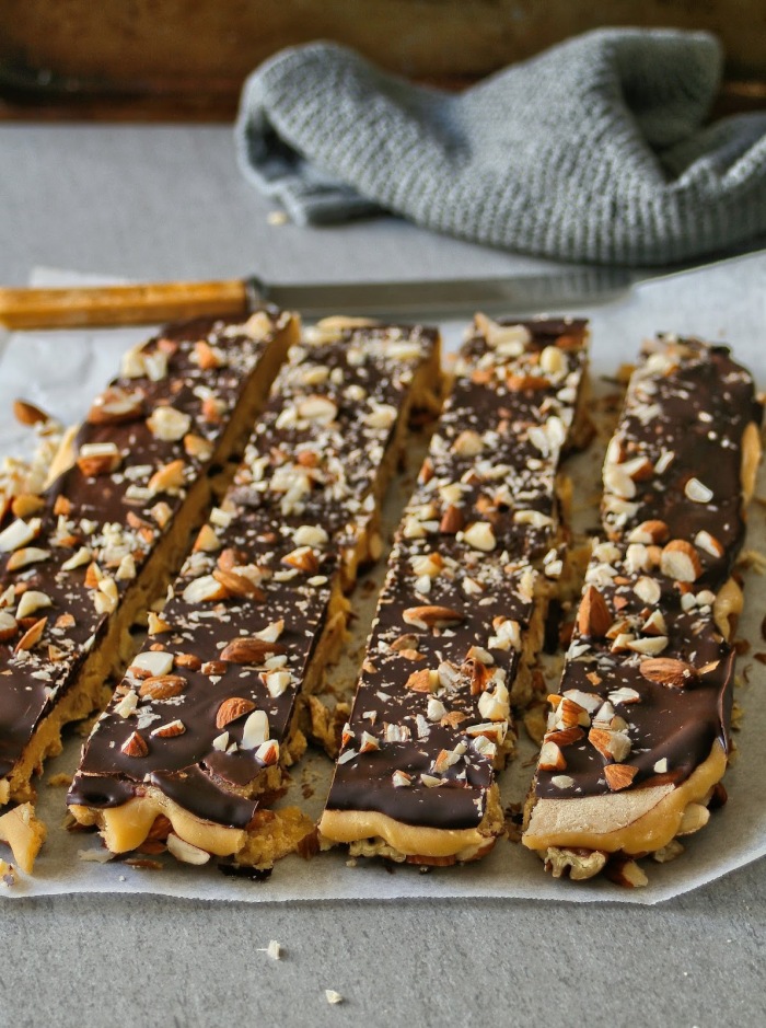 Chocolate fudge nut bars. 